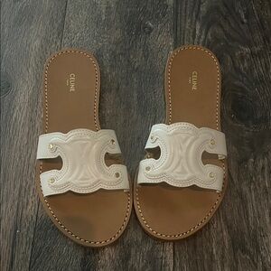 Celine Marina Triomphe Mule Slide Sandals